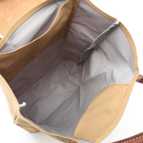 Longchamp Le Pliage Original M Tote Bag Nylon Leather Women's Brown Beige - Picture 4 of 5